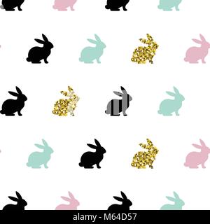 Illustrazione Vettoriale, seamless pattern con conigli. Vacanze di Pasqua sfondo. Illustrazione Vettoriale