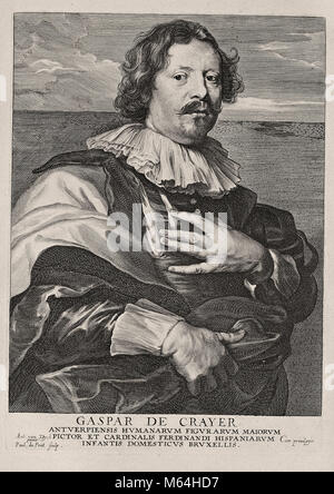 Paulus Pontius dopo Anthony van Dyck - Ritratto di Gaspar de Crayer Foto Stock