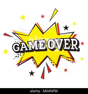 Game Over. Testo di fumetti in Pop Art Style. Illustrazione Vettoriale Illustrazione Vettoriale