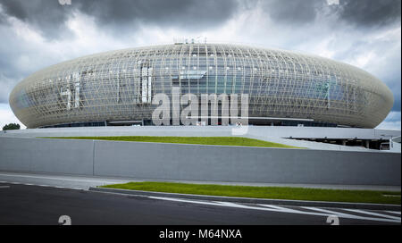 Cracovia in Polonia - Agosto 16, 2014: Cracovia Arena; il 16 agosto, 2014. Cracovia Arena è il più grande in Polonia (max 22 800 spettatori). Foto Stock