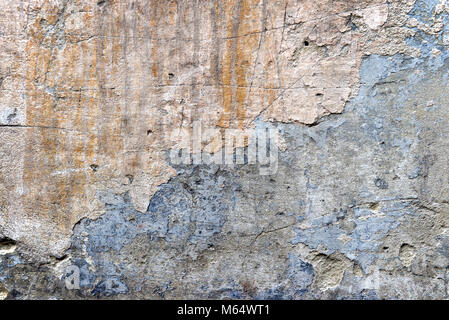 Vecchio muro, sfondo, texture, shabby vernice, vecchi intonaci cementizi Foto Stock