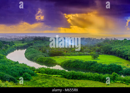 Fiume Wailua valle di Kauai, Hawaii Foto Stock