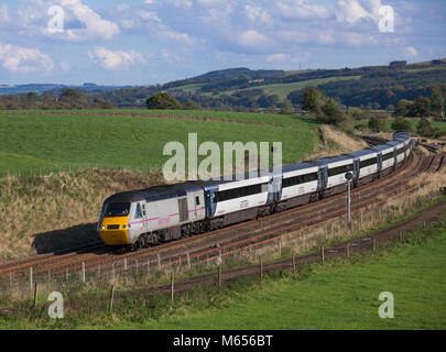 Un East Coast Intercity 125 a Whitchester (est di Haltwhistle) con un treno deviato quando la costa est franchising è stato pubblicamente eseguire Foto Stock