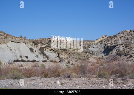 Vedute del deserto Tabernas aree selvagge, Almeria, Spagna Foto Stock