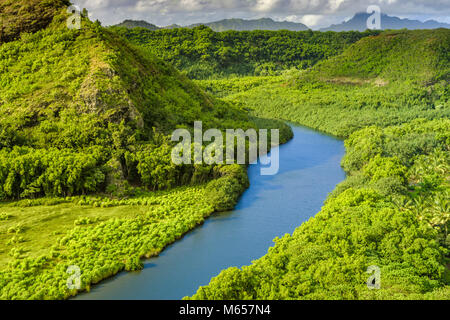 Fiume Wailua valle di Kauai, Hawaii Foto Stock