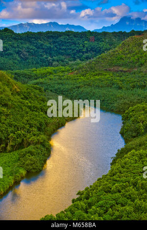 Fiume Wailua valle di Kauai, Hawaii Foto Stock