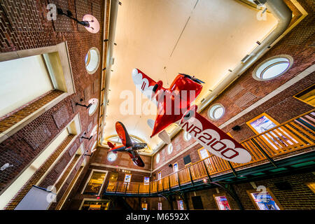 Gee Bee Modello R Super Sportster La Lyman e Merrie legno Museo di Storia di Springfield Springfield Musei   Springfield, Massachusetts, STATI UNITI D'AMERICA Foto Stock