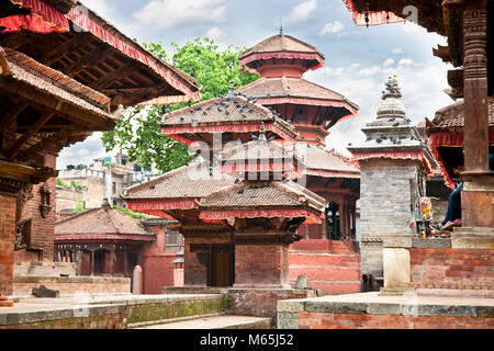 All'interno di Hanuman Dhoka, il vecchio Palazzo Reale, il quadrato di Durbar di Kathmandu, Nepal. Foto Stock