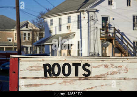 Ingresso sign, radice di mercato paese, Amish country, Lancaster County, Pennsylvania, STATI UNITI D'AMERICA Foto Stock