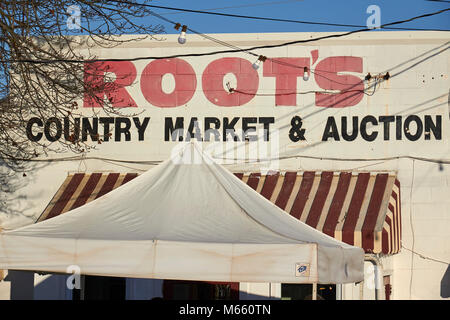 Ingresso principale della radice del mercato del paese, Amish country, Lancaster County, Pennsylvania, STATI UNITI D'AMERICA Foto Stock