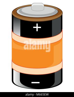 La batteria alcalina della forma rotonda Illustrazione Vettoriale