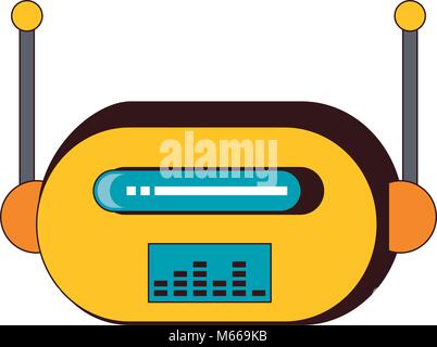 Divertente robot cartoon Illustrazione Vettoriale