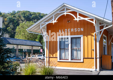 West Virginia,Appalachia Appalachia,Alderson,rurale,country,countryside,Train Depot Museum,storia,collezioni,mostra collezione,promote,pr Foto Stock