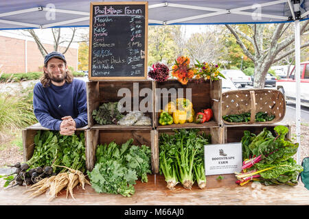 West Virginia Greenbrier County, Lewisburg, Washington Street, mercato agricolo Sabato, frutta, verdura, cibo, bancarelle stand venditori ambulanti, Foto Stock