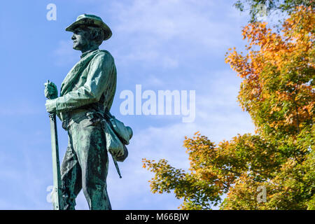 West Virginia Greenbrier County, Lewisburg, Washington Street, Confederate Soldier statue, arte pubblica, scultura, Guerra civile, Union, Blu, Grigio, monumento, Fall co Foto Stock