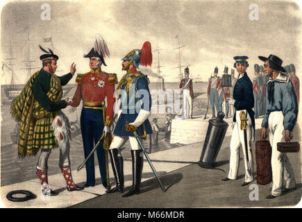 1800s 19esimo secolo militare vittoriana gli uomini in uniforme lo scozzese KILT UFFICIALE GENERALE HORSEGUARD MARINAIO MARINO - kh13282 CPC001 HARS SCOTSMAN Foto Stock