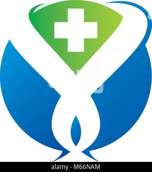 Global Medical Logo Design Template Vector Illustrazione Vettoriale