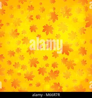Fondo per i progetti d'autunno. Le foglie di acero sono in calo. Autunno dorato. Illustrazione Vettoriale Illustrazione Vettoriale