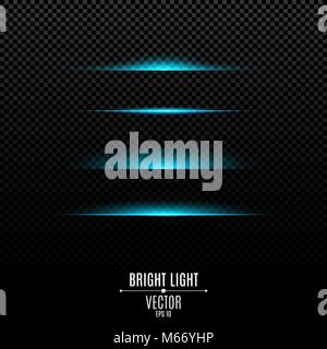 Abstract luci blu su uno sfondo trasparente. Lampi luminosi e i riflessi di blu. Linee incandescente. Illustrazione Vettoriale Illustrazione Vettoriale