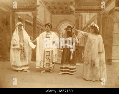 Attori messa in scena al teatro, Italia 1880 Foto Stock