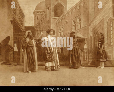 Attori messa in scena al teatro, Italia 1880 Foto Stock