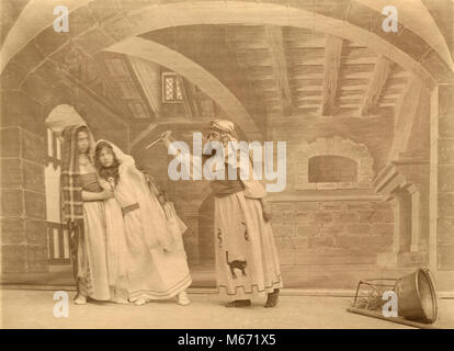 Attori messa in scena al teatro, Italia 1880 Foto Stock