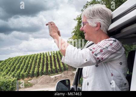 Scattare una foto dalla Camper Ville Dommange Reims Marne Grand Est Francia Foto Stock
