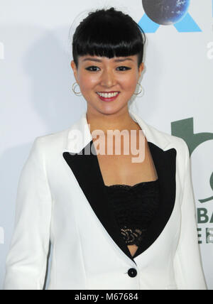 Los Angeles, Stati Uniti d'America. 28 Feb, 2018. L'attrice Kiki Sukezane assiste la quindicesima Global Green Pre-Oscar Gala NeueHouse a Hollywood di Febbraio 28, 2018 a Los Angeles, California. Foto di Barry re/Alamy Live News Foto Stock