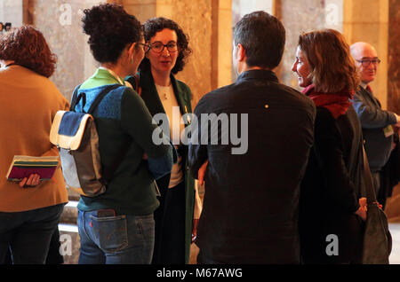 Barcellona, Spagna. 01 Mar, 2018. Marta Rovira prima dell'inizio della sessione plenaria del Parlamento della Catalogna, il 01 marzo 2018, a Barcellona, Spagna. Credito: Gtres Información más Comuniación on line, S.L./Alamy Live News Foto Stock