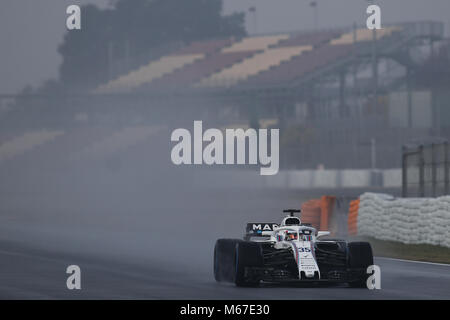 Barcellona, in Catalogna, Spagna. 1 Mar, 2018. 1 marzo 2018, il Circuito de Catalunya, Barcelona, Spagna; FORMULA ONE Grand Prix test; Sergey Sirotkin del team Williams Martini Racing, Williams FW41 Credito: Eric Alonso/ZUMA filo/Alamy Live News Foto Stock