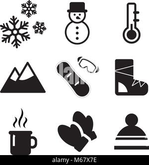 Icone di inverno Illustrazione Vettoriale
