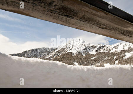 Paesaggi invernali, Torgnon, Valle d'Aosta, Italia Foto Stock