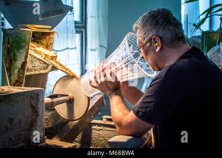 Bohemian crystall, fabbricazione Rebublic ceca Foto Stock