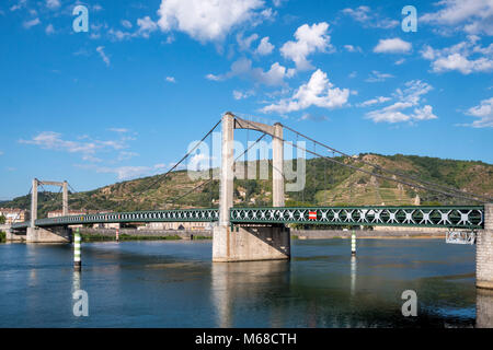 Ponte di sospensione di Tain l'hermitage Valence Drôme Auvergne-Rhône-Alpes Francia Foto Stock