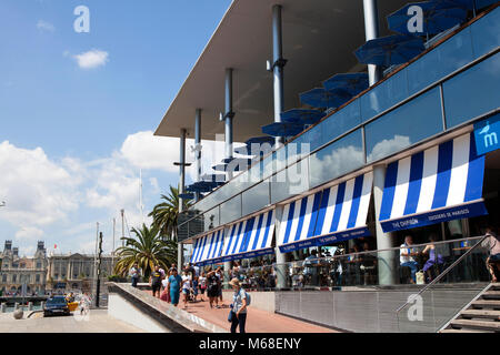 Centro commerciale Maremagnum vicino al Barcelona Port Vell Foto Stock