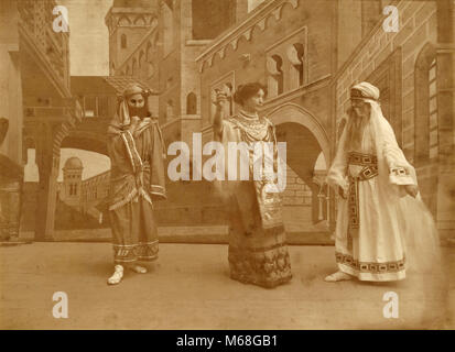 Attori messa in scena al teatro, Italia 1880 Foto Stock