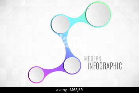Elementi di infographics per progetti di business. Carta vuota grafico in 3d di stile. Volumetrico, cerchi di carta per il web. Illustrazione vettoriale di un metabal Illustrazione Vettoriale