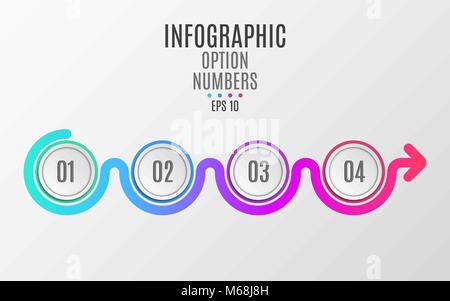 Infographics moderno. Strategia di business. Schema astratto in uno stile piatto da carta realistico cerchi e linee. Il numero di opzione. Qualità del team. V Illustrazione Vettoriale