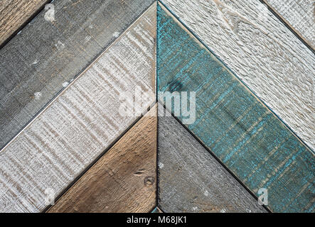 Moderno e colorato sfondo Desktop Immagine di Weathered Fienile Texture di legno con angolare Design Pattern Foto Stock