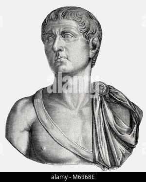 Germanico Giulio Cesare, 15 BC - AD 19, un prominente generale del primo Impero Romano Foto Stock