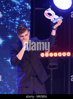 Martin Garrix sul palco durante il Global Awards, un nuovissimo premi mostra ospitata da Global Media & Entertainment Group, a Londra, Eventim Apollo Hammersmith. Foto Stock