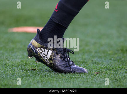 Jesse Lingard del Manchester United calzino & adidas boot durante l'EPL - Premier League match tra Chelsea e Manchester United a Stamford Bridge, Foto Stock