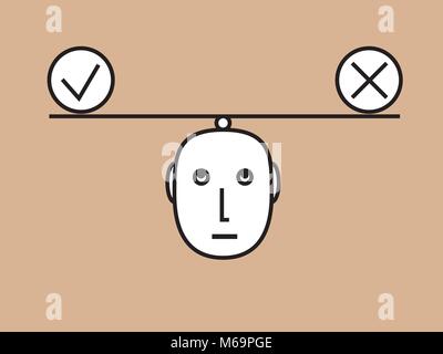 Dilemma: Vantaggi e Svantaggi di equilibrio di valutazione: Illustrazione Vettoriale