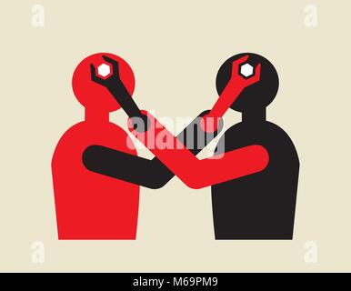 Polemiche, reciproca mente influente la manipolazione utilizzando la chiave Illustrazione Vettoriale