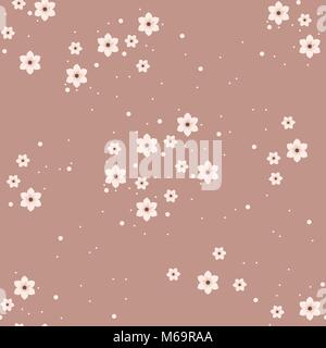 Mini bianco fiori carino vettore modello senza giunture di fiori di ciliegio texture di sfondo vettoriale per gli sfondi walpapers e tessuto Illustrazione Vettoriale