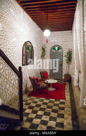 Interno di un riad di Marrakech, Marocco Foto Stock