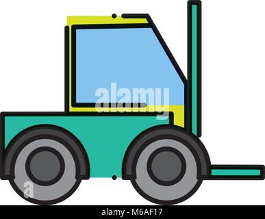 La linea tratteggiata carrello macchina vehicule all'industria del trasporto Illustrazione Vettoriale