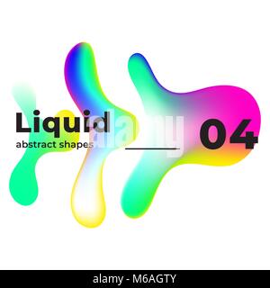 Il vettore liquido forme colorate inchiostro multicolore Illustrazione Vettoriale