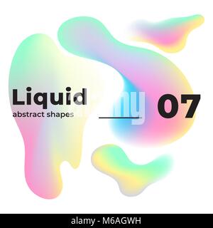 Il vettore liquido forme colorate inchiostro multicolore Illustrazione Vettoriale