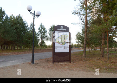 Dobrograd, Vladimir regione, la Russia. Il 23 ottobre 2016. Vista Dobrograd città. Territorio del palazzo dello sport Foto Stock